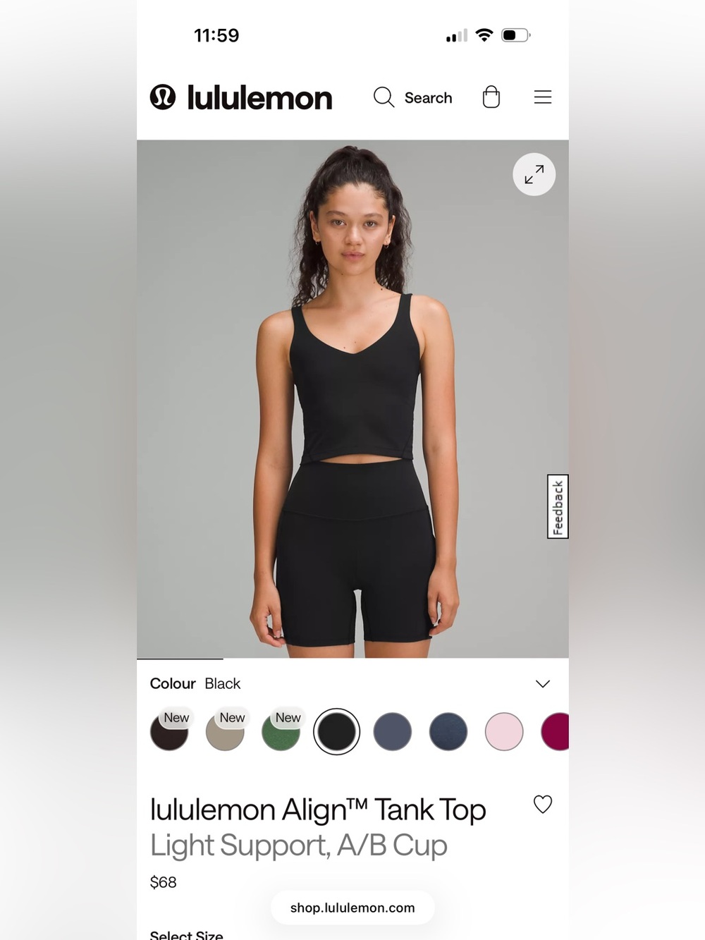 lululemon athletica Align Tank Top — Black